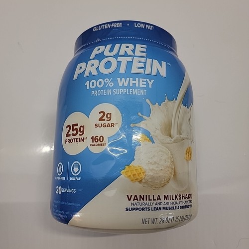 Pure Protein Whey Powder Vanilla Milkshake 20 Servings Free