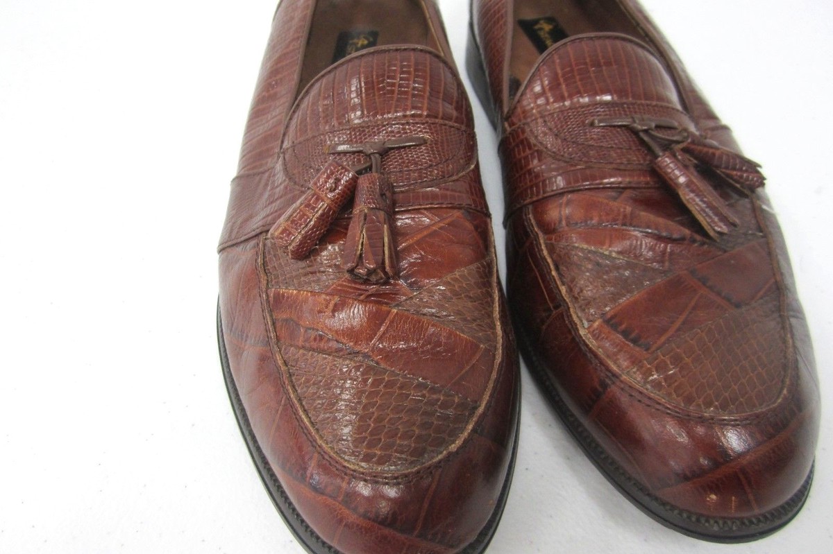 Stacy Adams Cognac 23121-03 Genuine Snake Skin Tassle  display picture 3