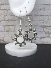 Flower Earrings Elegant Stunning Silver-colored Dangle Earrings
