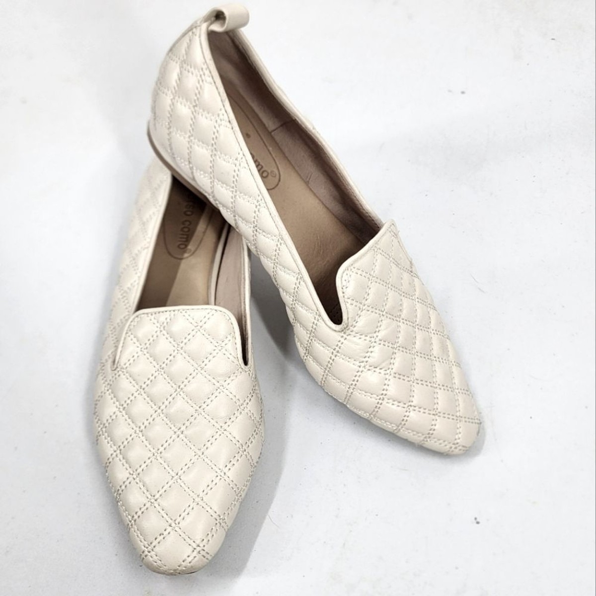 Corso Como Alanea Tapioca Quilted Leather Loafers Flats