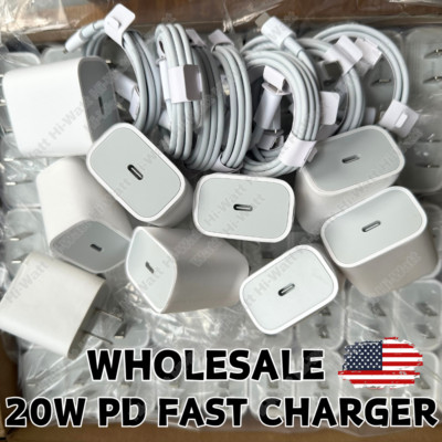 20W PD Fast Charger Type C Wall Charging Cube Cable For iPhone 14 13 12 11 X Lot