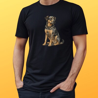 Mens Catahoula Shepherd Motif Cotton T-Shirt Size XS to 5XL