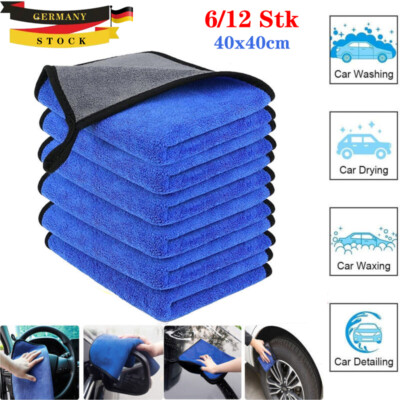 12/6 Pack Auto 1200GSM Mikrofasertuch Poliertuch Trockentuch Microfaser 40x40cm
