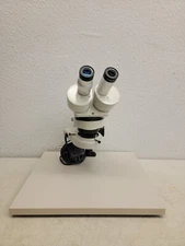 MEIJI - EMT-1 Stereo Microscope W/ Light & Stand. Wooden Base 15x13 Inch.  #1