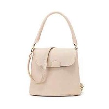 Borsa donna secchiello manici tracolla panna grande pelle sintetica 2120