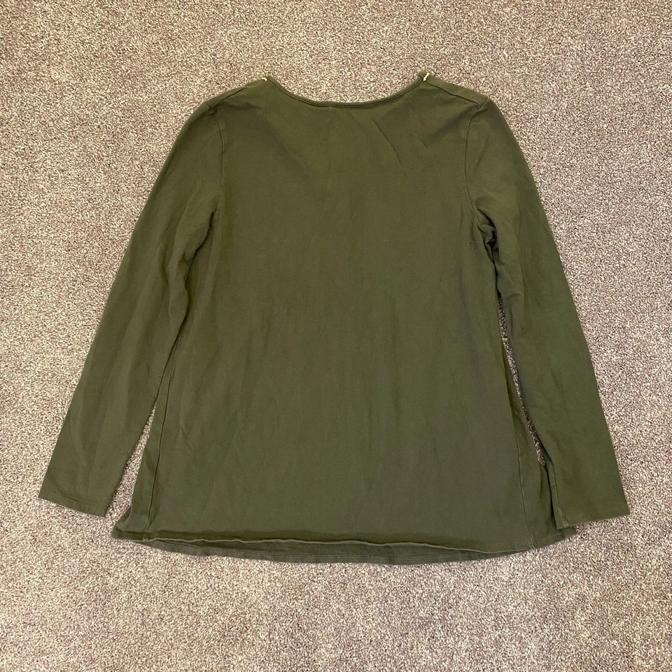 New Additions Women's Maternity Top Size S Green Long Sleeves V-Neck Stretch GUC - Image 4 of 4