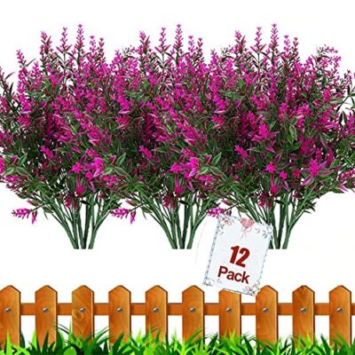 Glocke 12 Bündel Outdoor Kunstblumen UV beständig gefälschte Buchsbaum Pflanzen,