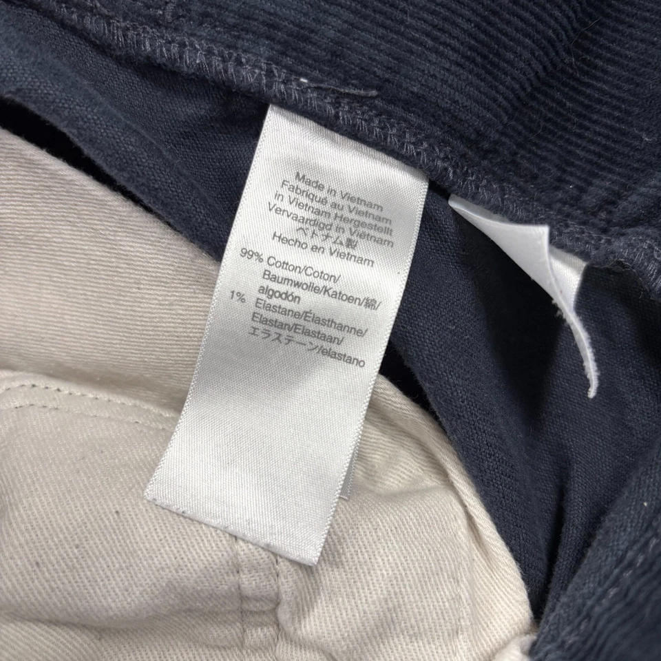 J.Crew Men's 33 x 34 Navy Blue 484 Straight Leg Corduroy Pants - Image 4 of 4