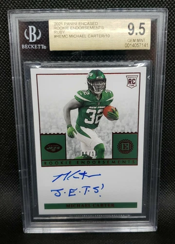 2021 Panini Encased Rookie Endorsements Michael Carter 06/10 BGS 9.5!!