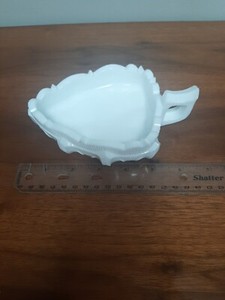 Vintage Fenton Dish, Milk Glass Triangle Candy Dish With Handle