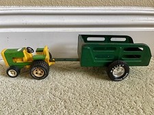 Vintage Tonka Tractor 4" And Wagon 9"