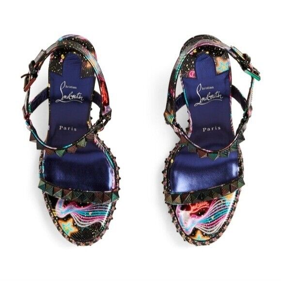 Christian Louboutin Pyraclou 110 Patent Starlight Wedge Christian Louboutin Pyraclou 110 Patent Starlight Wedge