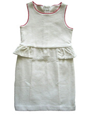 NEW Janie and Jack Summer Rose 4 White Ponte Dress Pink Piping Sleeveless