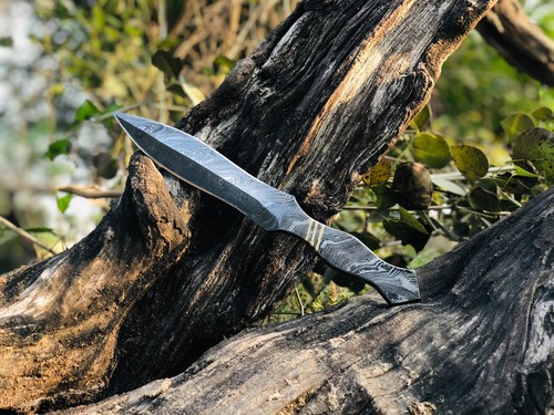 Dagger knife Full Tang Damascuss Steel Double Edge Dagger Knife With Sheath - Picture 5 of 6
