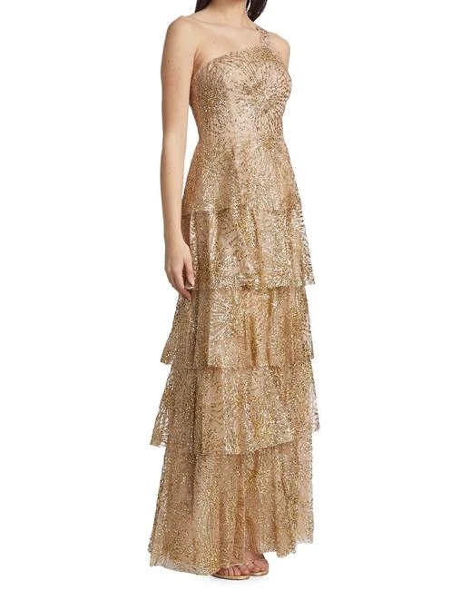 Marchesa notte cheap gold dress