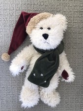 Boyds Bear Claudius B. Bean Plush Teddy Bear Santa Hat Scarf 14  Retired 1997