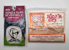 2 in-package NOS Vintage 1960s RAIN BONNETS - NICE 'N DRY 234 and MISTY 8119