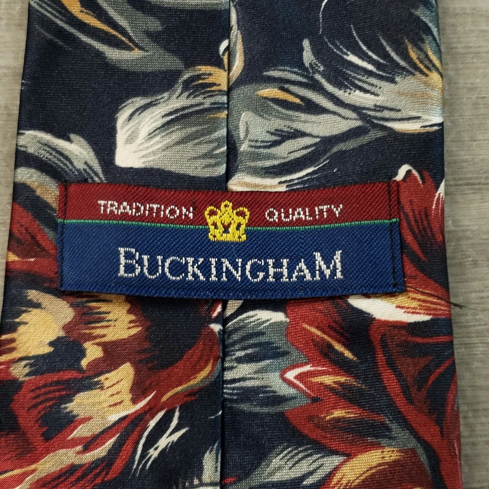 Corbata Buckingham Para Hombre Vintage Floral Azul Rojo Gris Marrón Blanco Hecha en EE. UU. Foto 4 de 4