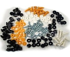 60 pack mixed NUMBER PLATE FIXING PLASTIC SCREWS & CAPS