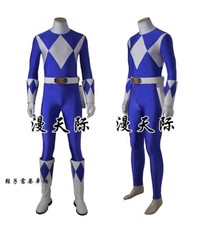 Dino Rangers Uniform Blue Ranger Cosplay Costume Zyuranger Outfit w/ Boots