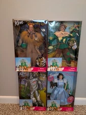 Barbie and Ken as Dorothy Tin Man Lion Scarecrow Dolls The Wizard Of Oz Set