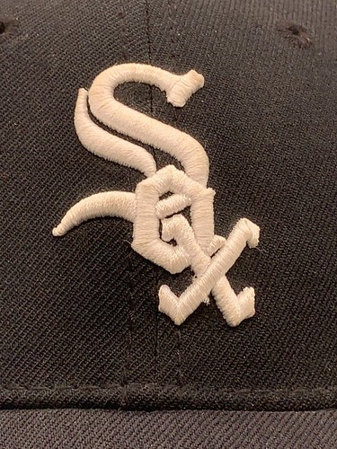 Chicago White Sox Hat Cap Fitted Medium Large Black White New Era 2006 Wool MLB - Picture 2 of 13