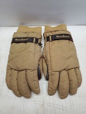 Vintage Woodland Tan Winter Gloves Size Small