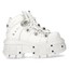 New Rock Stivaletti Unisex M-TANK106-C1 – Pelle Bianca, Suola Piattaforma Con Borchie, Stile Punk E Goth, Chiusura Con Lacci - 2
