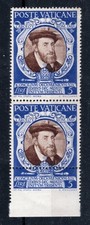 VATICANO 1946 - CONCILIO TRENTO  5  LIRE   DENT.  SPOSTATA   NUOVO ** MNH