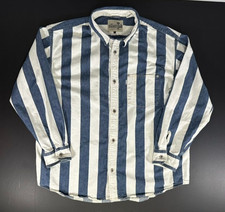 Vintage Levis SILVERTAB Vertical Stripe Long Sleeve Button Up Shirt Mens LARGE
