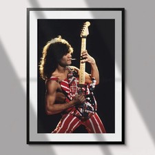 Eddie Van Halen Retro Wall Art Vintage Rock Guitar Poster Print  Unframed