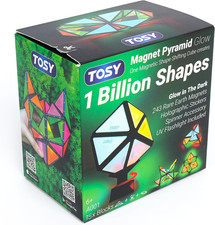 Magnet Pyramid Glow - 1 Cube Transforms into 1 Billion Shapes, 15 Pcs 12 Puzzle