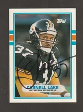 1989 Topps Traded #80T Autograph Auto Carnell Lake rookie card. rookie card picture