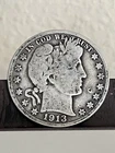 1913-S Barber Head Half Dollar - 90% Silver