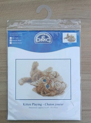 DMC Creative World Kitten Playing Chanton Joueur 15 cm x 10 cm Kreuzstich 
