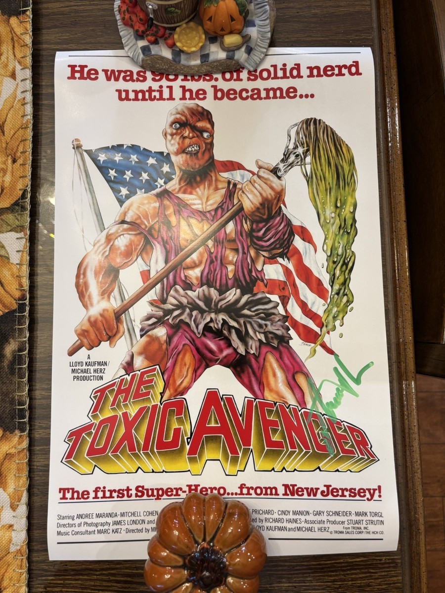 MITCH COHEN THE TOXIC AVENGER SIGNED AUTOGRAPH POSTER - Toxie From