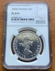 1964 CANADA Silver $1  NGC PL 65⭐️ NO RESERVE