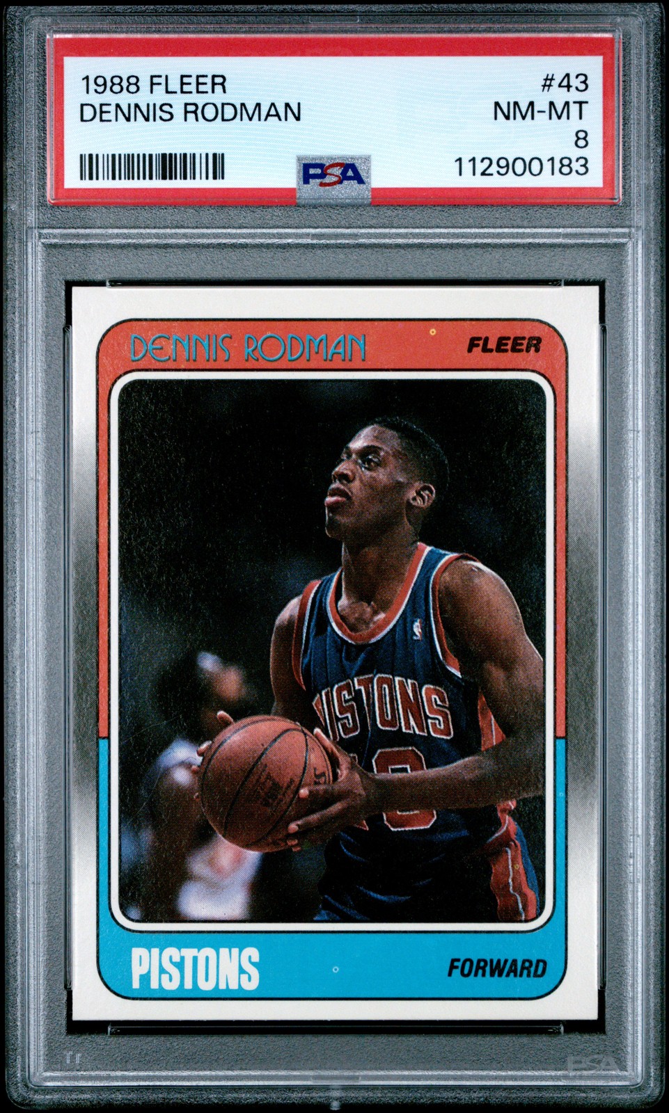 1988 FLEER #43 DENNIS RODMAN PSA 8