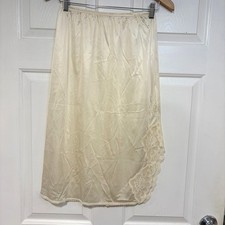Vintage Vanity Fair S Nylon Amtron Half Slip Skirt Cream Lace Trim Midi Knee