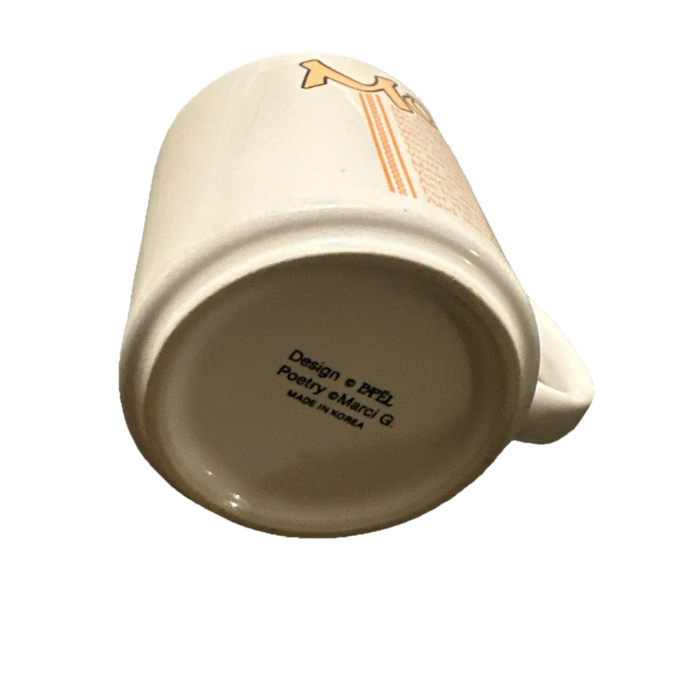 Taza de té de café amarilla PAPEL de colección para mamá taza de café poeta “Marci G.” años 90 Foto 4 de 4