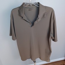 Nike Golf Men's XL Polo Shirt Tan Khaki Short Sleeve Dri-FIT 100 Polyester
