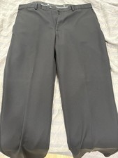 Haggar Pants Mens 38X32 Black Comfort Waist Cool 18 Pro No Iron Flat Front
