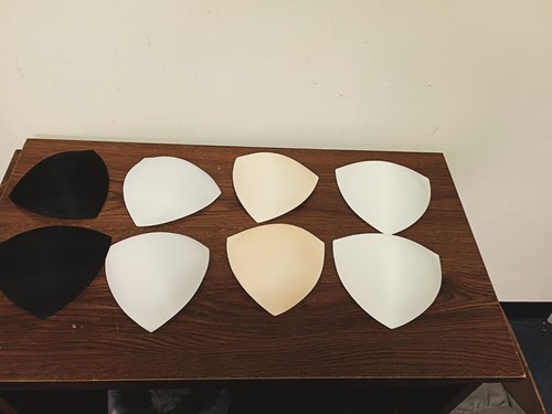 4 Pair Removable Triangle Foam Insert Bra Pads Black White Nude Off-White