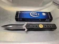 COLT CT465 Black Folding Stiletto Style Dagger Blade Pocket Knife 