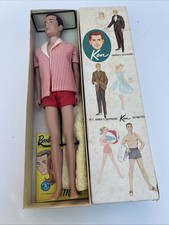 1961 Vintage Barbie KEN Doll #750 EXC BOX Stand Sandals