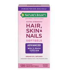 Nature's Bounty Biotin 5000mcg 120 Softgels Hair Skin Nails Supplement