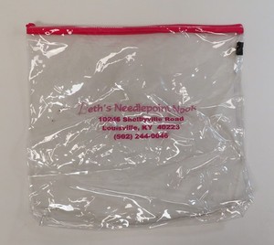 Large Vinyl Project Bag with Pink Zipper (84)