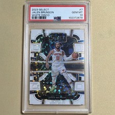 Jalen Brunson #7 White Disco Prizm /75 Panini Select Concourse 2023-24 = PSA 10