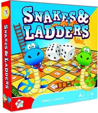 Snakes & Ladders Board Game Classic Family Kids Fun Party Travel Game 2-6 Player