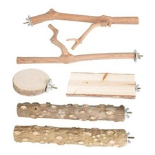 Bird Perch Stand, Pole Standing Natural Wood Bird Perch Set 7PCS normal brown 2